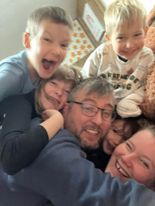 The Long family - Jimmy, Liane, and their children